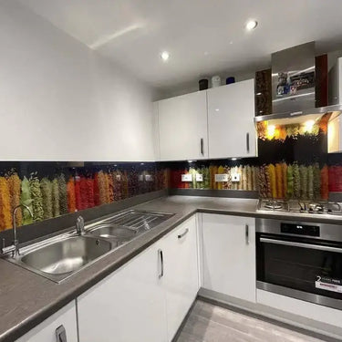 Herbs and Spices Printed Glass Kitchen Splashback - Bespoke - CreoGlass®