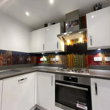 Herbs and Spices Printed Glass Kitchen Splashback - Bespoke - CreoGlass®