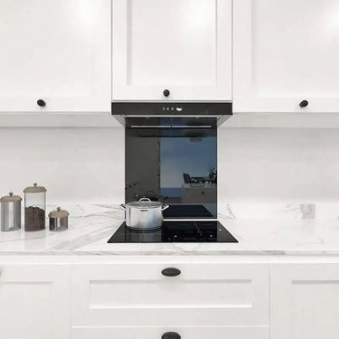 Matt Jet Black Colour Glass Splashback - Bespoke - CreoGlass®