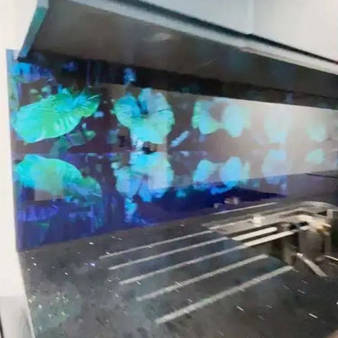 Jungle Leaves Printed Landscape Glass Kitchen Splashback - Bespoke - CreoGlass®