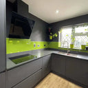 Matt Lime Green Colour Glass Splashback - Bespoke - CreoGlass®