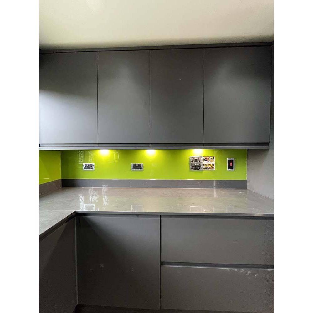 Lime Green Colour Glass Splashback - Bespoke - CreoGlass®