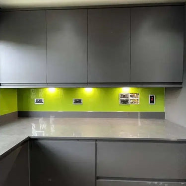 Lime Green Colour Glass Splashback - Bespoke - CreoGlass®