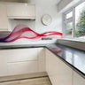Multi-Coloured Printed Wave Glass Splashback - Bespoke - CreoGlass®