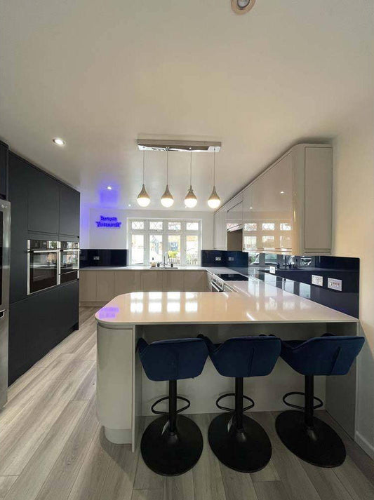 Matt Pearl Night Colour Glass Splashback - Bespoke