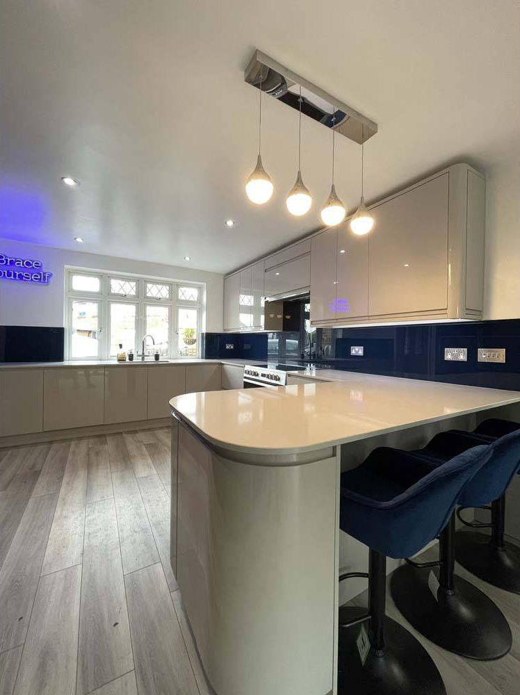 Matt Pearl Night Colour Glass Splashback - Bespoke
