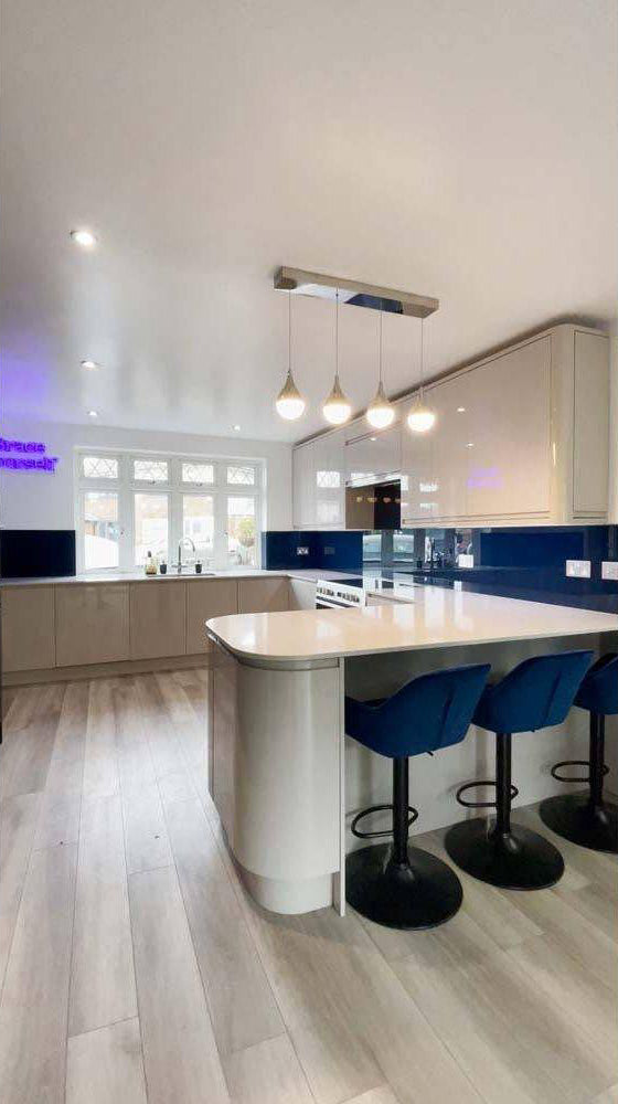 Matt Pearl Night Colour Glass Splashback - Bespoke