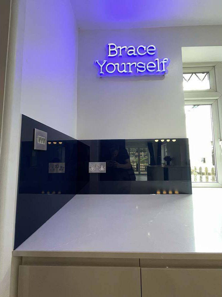 Matt Pearl Night Colour Glass Splashback - Bespoke