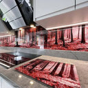 Pink Forest Printed Landscape Glass Kitchen Splashback - Bespoke - CreoGlass®