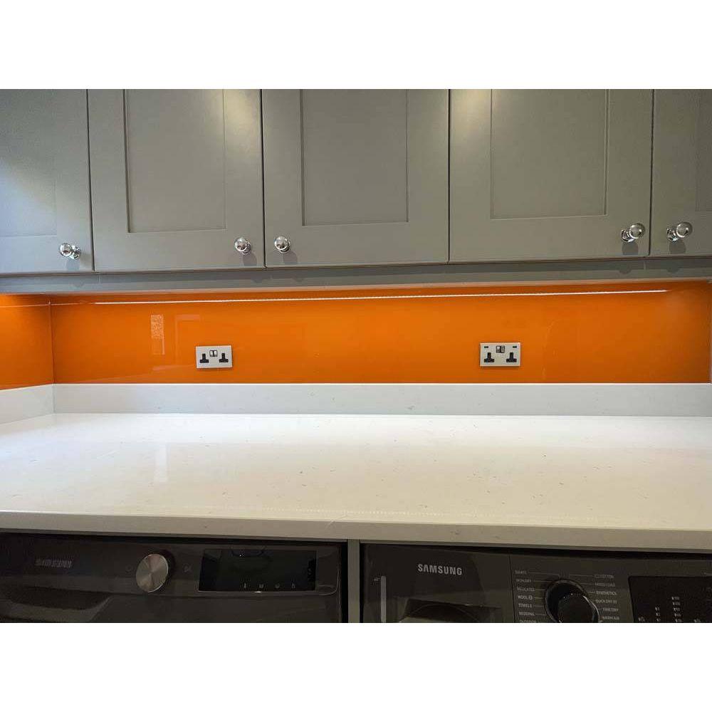 Pure Orange Colour Glass Splashback - Bespoke - CreoGlass®