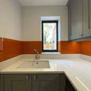 Pure Orange Colour Glass Splashback - Bespoke - CreoGlass®