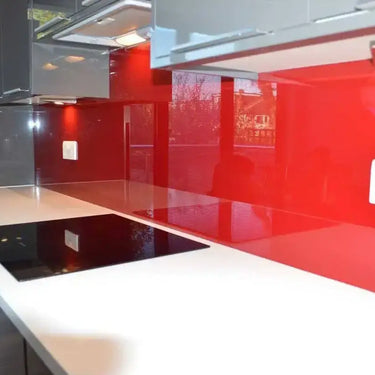 Matt Purple Red Colour Glass Splashback - Bespoke - CreoGlass®