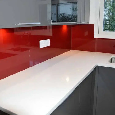 Matt Purple Red Colour Glass Splashback - Bespoke - CreoGlass®