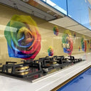 Rainbow Roses Printed Glass Kitchen Splashback - Bespoke - CreoGlass®