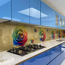 Rainbow Roses Printed Glass Kitchen Splashback - Bespoke - CreoGlass®