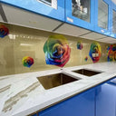 Rainbow Roses Printed Glass Kitchen Splashback - Bespoke - CreoGlass®