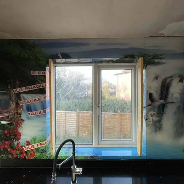 Rainforest Waterfall Printed Glass Kitchen Splashback - Bespoke - CreoGlass®