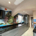Rainforest Waterfall Printed Glass Kitchen Splashback - Bespoke - CreoGlass®