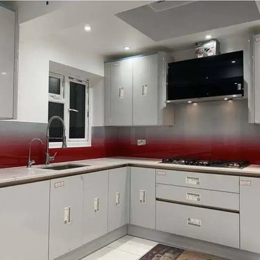 Red to White- Gradient - Splashback - Bespoke - CreoGlass®