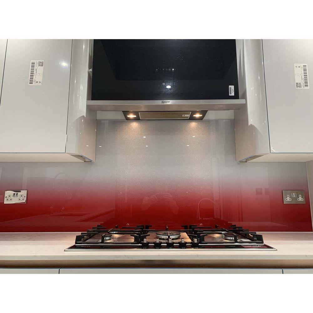 Red to White- Gradient - Splashback - Bespoke - CreoGlass®