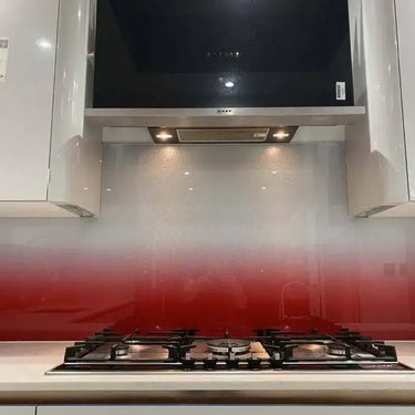 Red to White- Gradient - Splashback - Bespoke - CreoGlass®