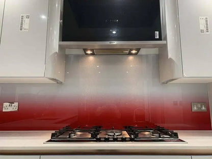 Red to White- Gradient - Splashback - Bespoke - CreoGlass®