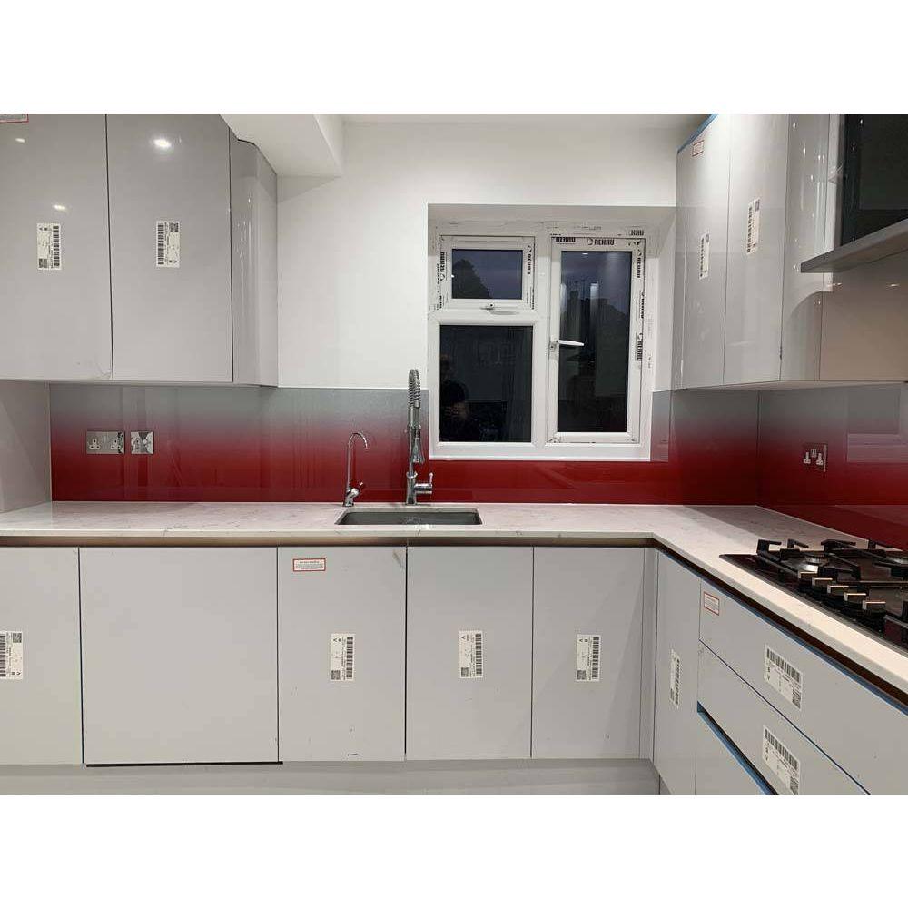 Red to White- Gradient - Splashback - Bespoke - CreoGlass®