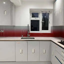 Red to White- Gradient - Splashback - Bespoke - CreoGlass®