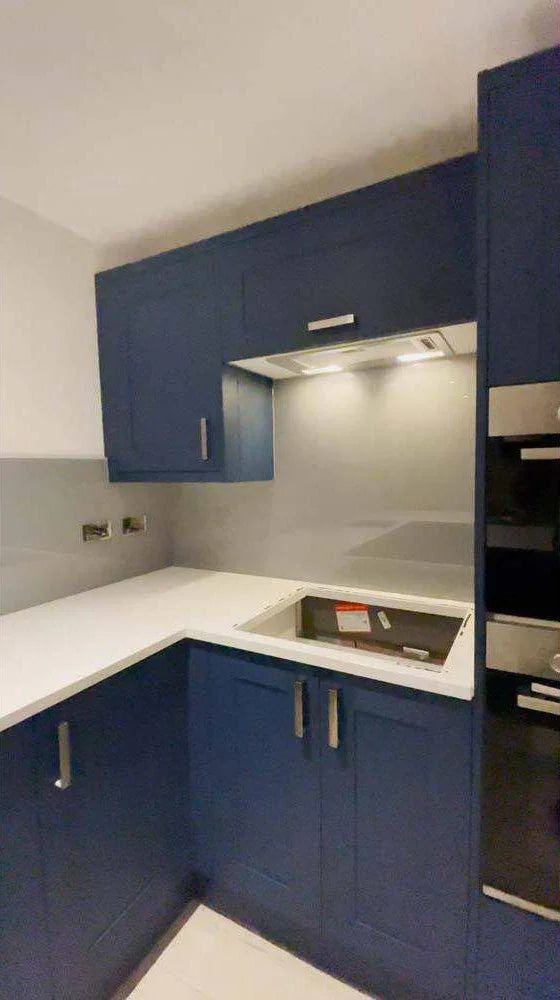 Matt Signal Grey Colour Glass Splashback - Bespoke