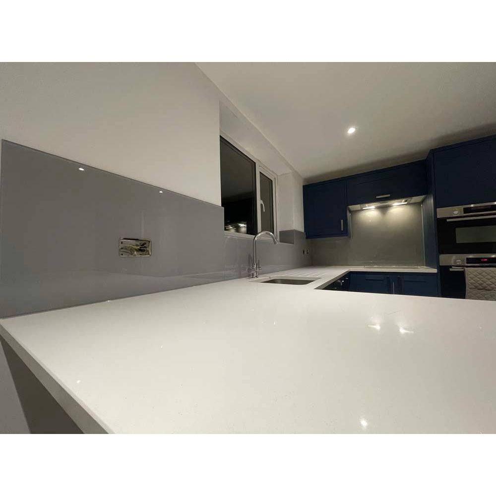 Signal Grey Colour Glass Splashback - Bespoke - CreoGlass®