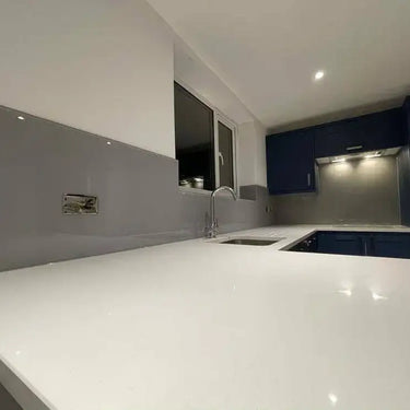 Matt Signal Grey Colour Glass Splashback - Bespoke - CreoGlass®