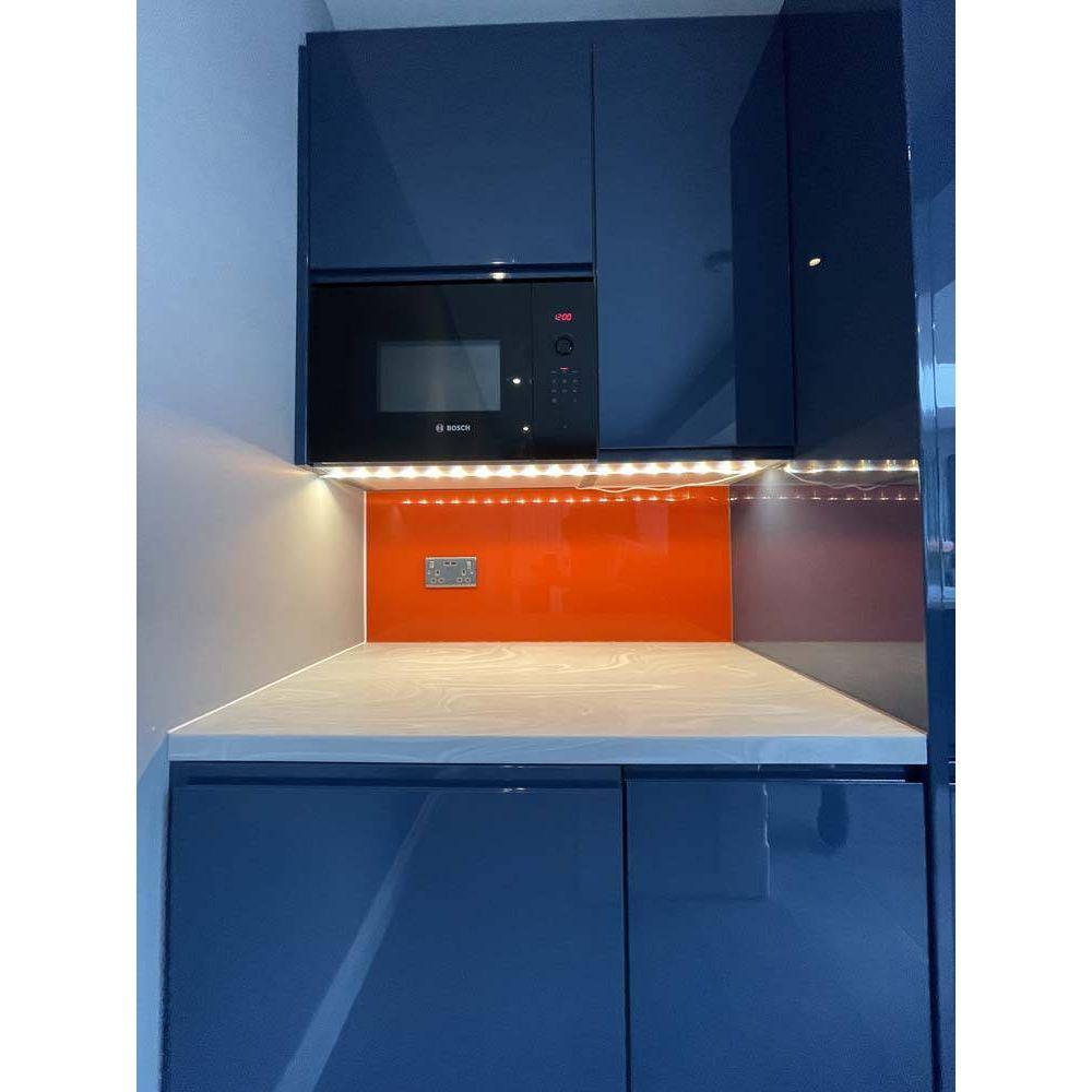 Signal Red Colour Glass Splashback - Bespoke - CreoGlass®