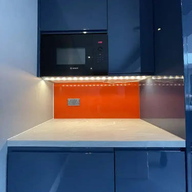 Matt Signal Red Colour Glass Splashback - Bespoke - CreoGlass®