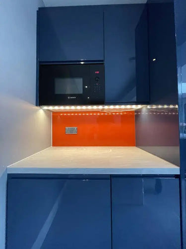 Matt Signal Red Colour Glass Splashback - Bespoke - CreoGlass®