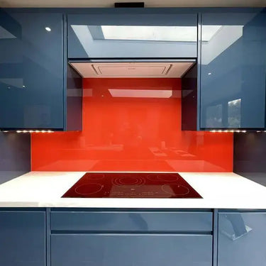 Matt Signal Red Colour Glass Splashback - Bespoke - CreoGlass®