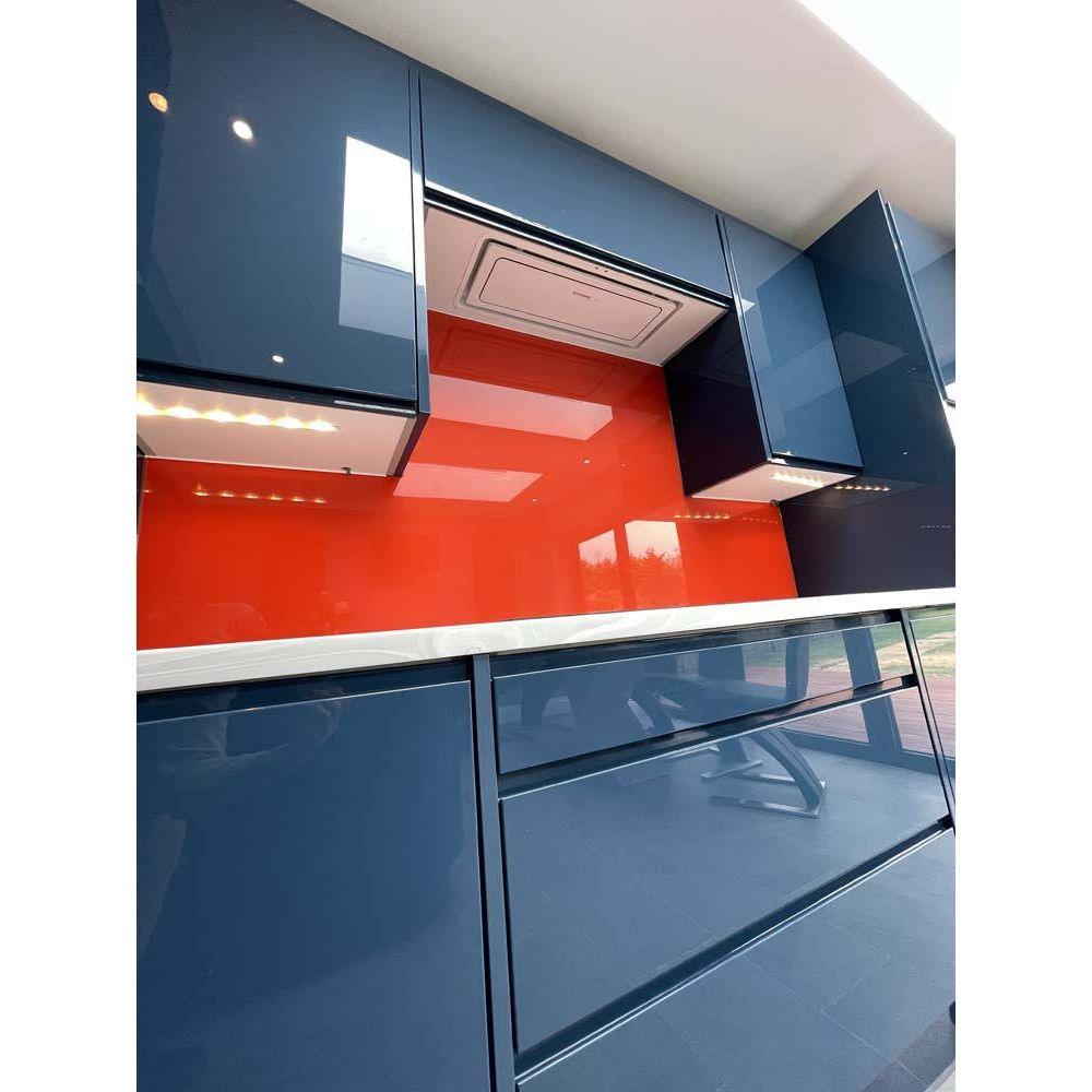 Signal Red Colour Glass Splashback - Bespoke - CreoGlass®