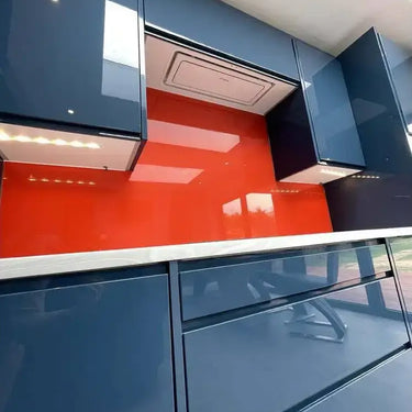 Matt Signal Red Colour Glass Splashback - Bespoke - CreoGlass®