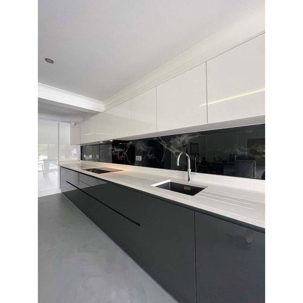 Silver - Black Opera Splashback - Bespoke - CreoGlass®