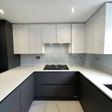 Silver - White Calacatta Splashback - Bespoke - CreoGlass®
