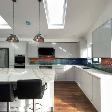 Sunset Beach Printed Glass Kitchen Splashback - Bespoke - CreoGlass®