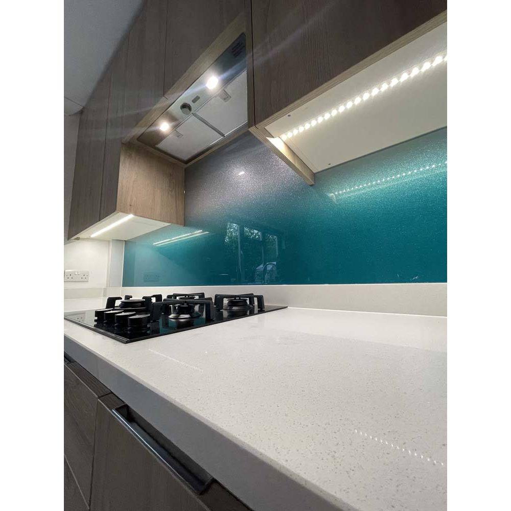 Teal to White- Gradient - Splashback - Bespoke - CreoGlass®