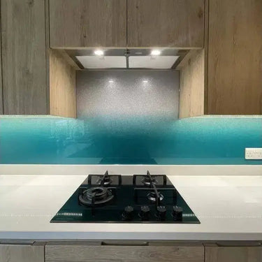 Teal to White- Gradient - Splashback - Bespoke - CreoGlass®