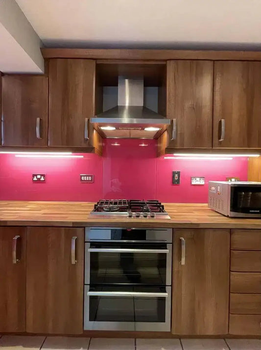 Telemagenta Colour Glass Splashback - Bespoke