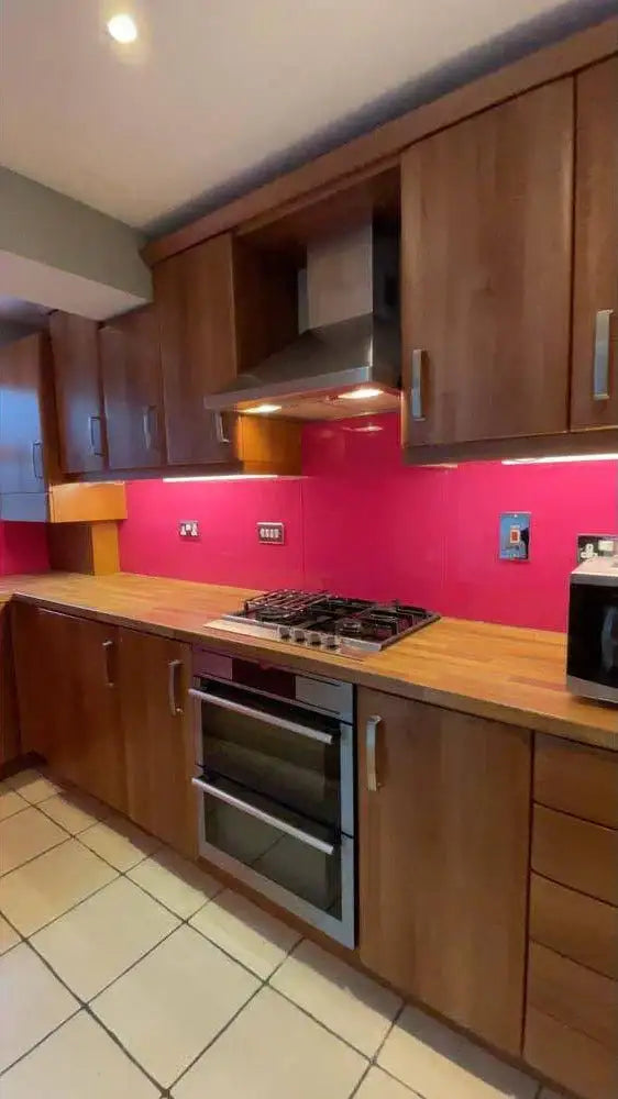 Telemagenta Colour Glass Splashback - Bespoke