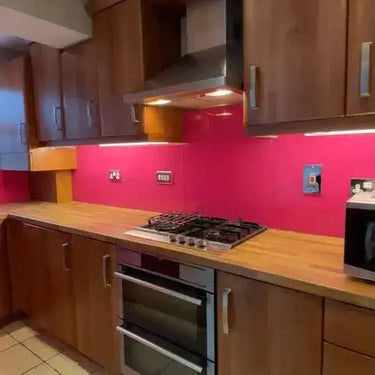 Matt Telemagenta Colour Glass Splashback - Bespoke - CreoGlass®