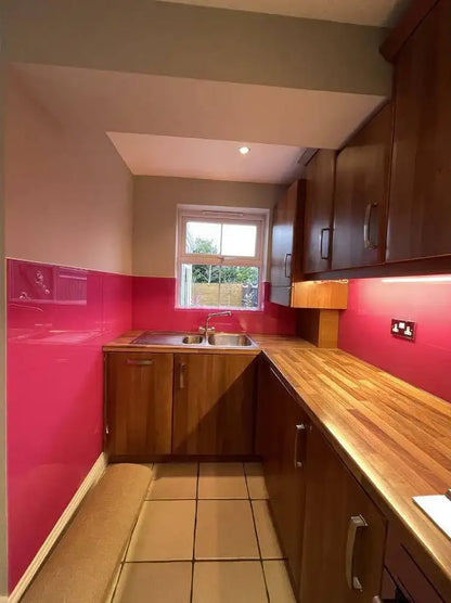 Telemagenta Colour Glass Splashback - Bespoke