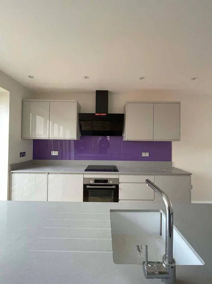 Matt Violet Colour Glass Splashback - Bespoke