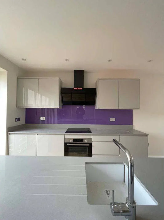 Matt Violet Colour Glass Splashback - Bespoke