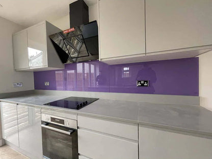 Matt Violet Colour Glass Splashback - Bespoke
