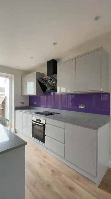 Violet Colour Glass Splashback - Bespoke - CreoGlass®